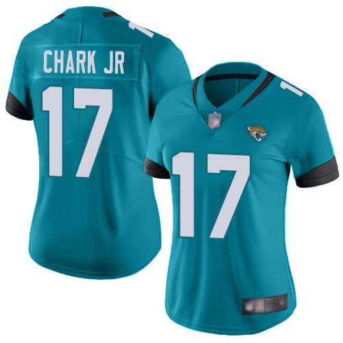 Nike Jacksonville Jaguars #17 DJ Chark Jr Teal Green Alternate Women Stitched NFL Vapor Untouchable Limited Jersey->women nfl jersey->Women Jersey